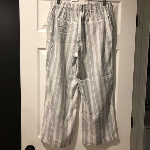High waisted linen blend culotte pants - Picture 4 of 6